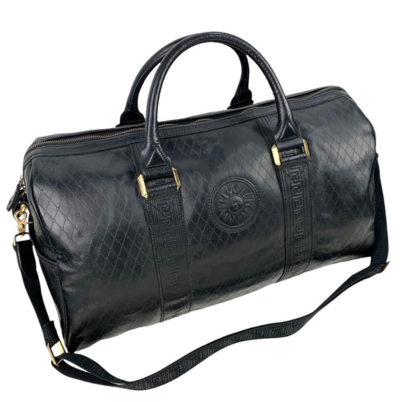 Versace  Luxury bag men, Leather weekender bag, Genuine leather bags